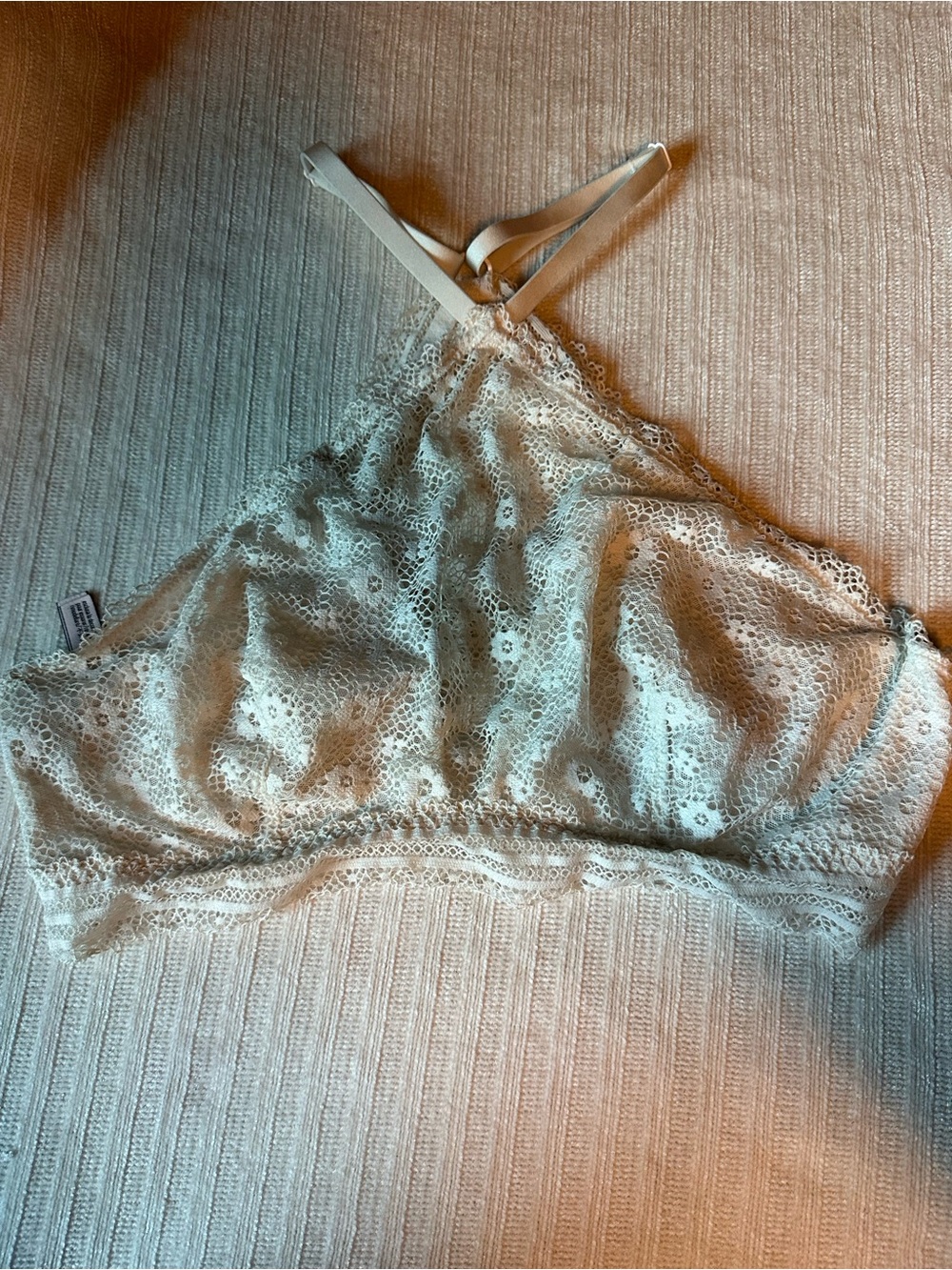 Victoria secret floral Lace Halter Bralette ivory - Women's Intimates